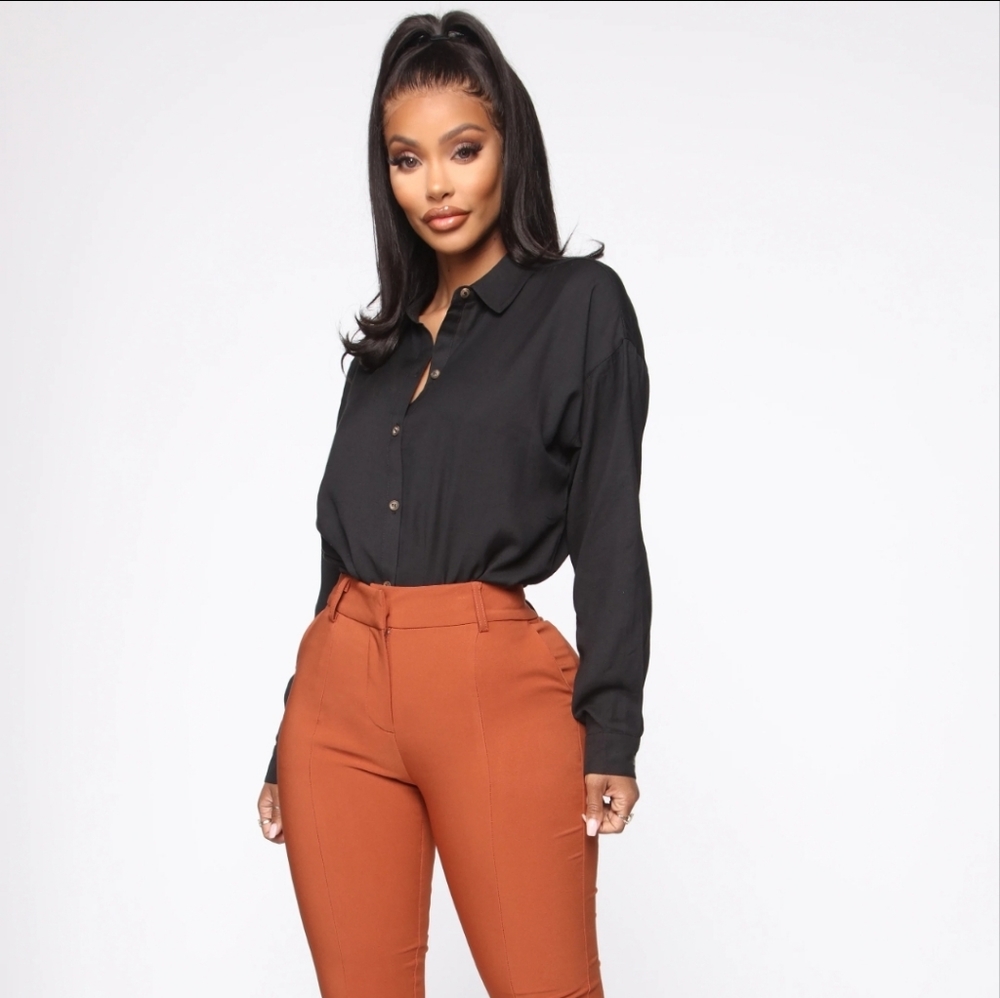 Fashion Nova keep it classy pants- cognac color